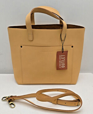 Portland Leather Goods Medium Crossbody Tote Purse Rare Light Peach Leather